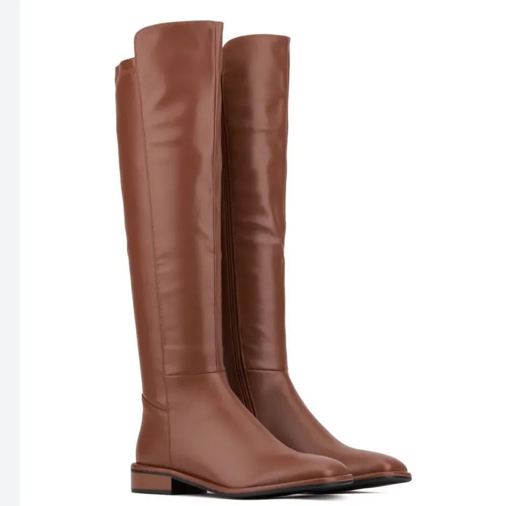TORGEIS Women's Genevieve Thigh High Boots, Cognac, Size 7.5, NWOT